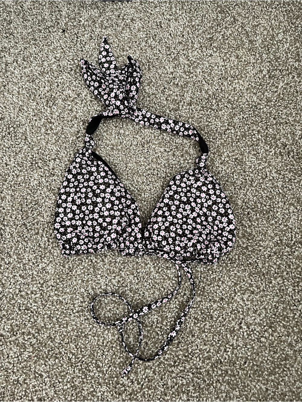 No Boundaries Black Floral Bikini Top Swim Bra Swimwear